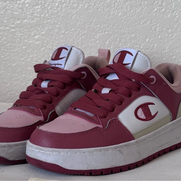 Champion Pink Burgundy Colorblock Sneakers Women’s Size 7 - Picture 2 of 4